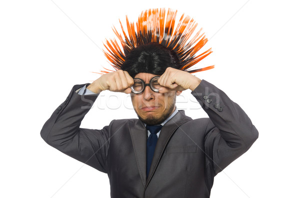 Funny man with mohawk hairstyle Stock photo © Elnur