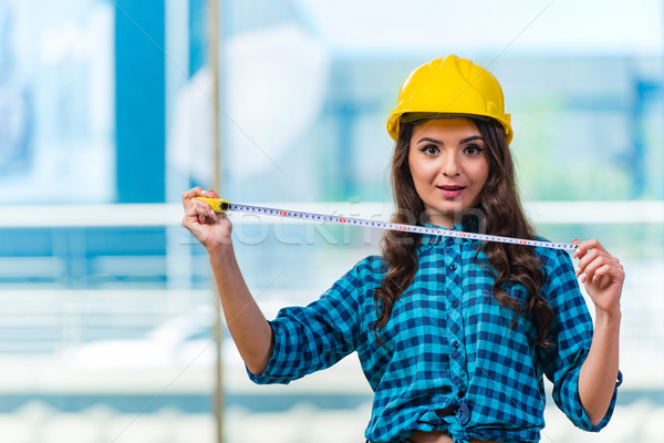 Young woman doing home improvements Stock photo © Elnur