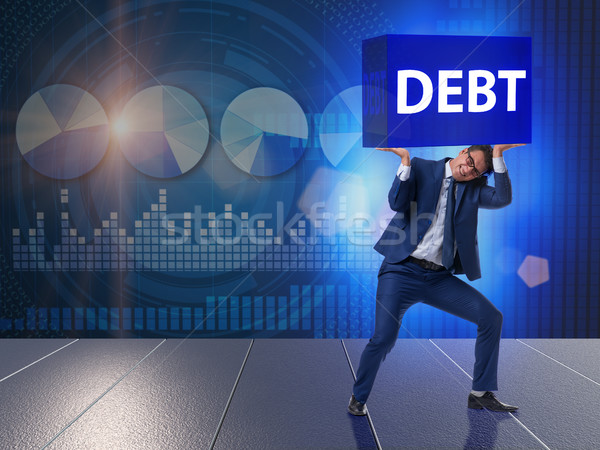 Stock photo: The businessman in debt business concept