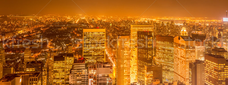 Stock photo: View of New York Manhattan during sunset hours