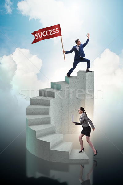 The businessman with success banner in business concept Stock photo © Elnur