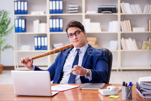 Foto stock: Zangado · agressivo · empresário · escritório · homem · trabalhar