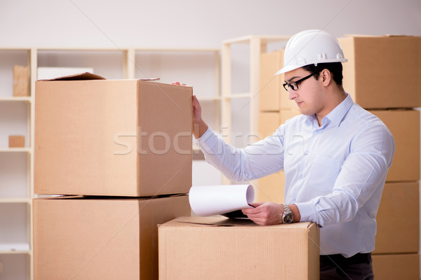 The man working in box delivery relocation service Stock photo © Elnur