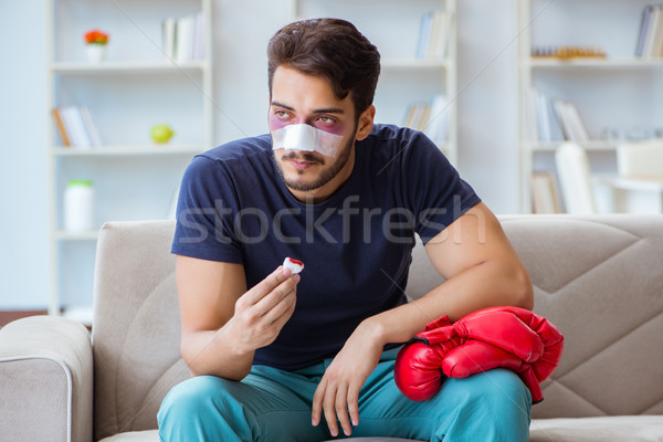 Young man defeated in sports game suffered loss with broken blee Stock photo © Elnur