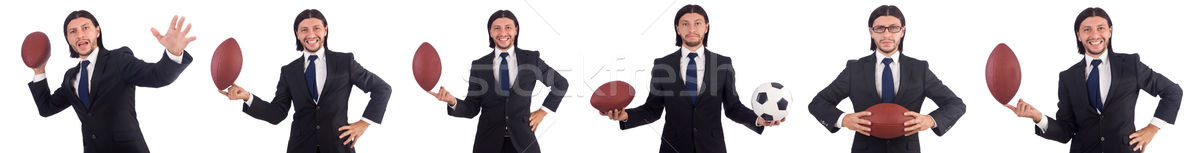 The businessman with football isolated on white Stock photo © Elnur