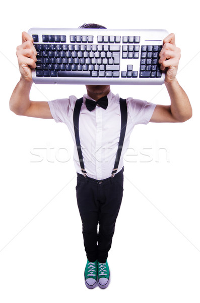 Stock photo: Funny computer geek isolated on white