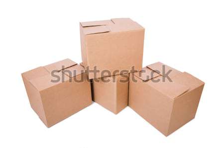 Set of boxes isolated on white Stock photo © Elnur