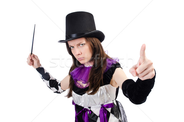 Woman magician isolated on the white Stock photo © Elnur