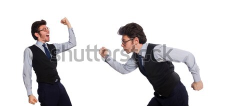 Stock photo: Office conflict between man and woman isolated on white