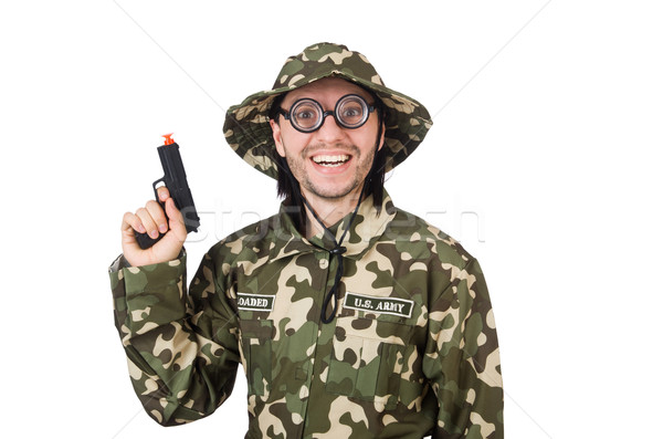 Stock photo: Funny soldier in military concept