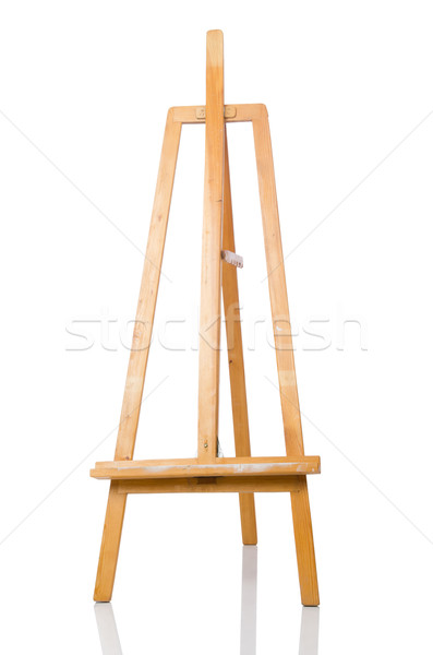 Foto stock: Caballete · aislado · blanco · madera · escuela · pintura