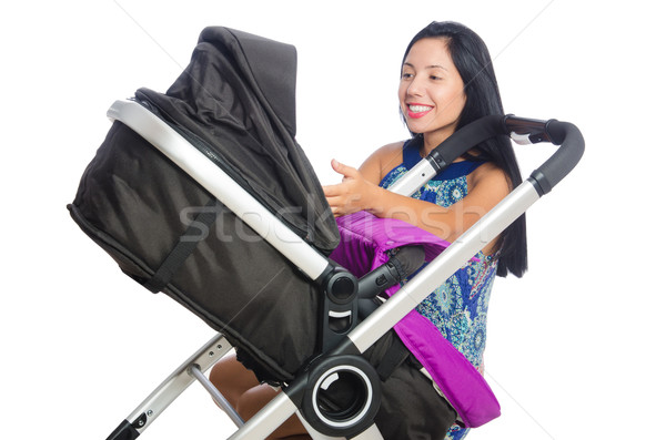 Glücklich mom Baby Kinderwagen Frau Familie Stock foto © Elnur
