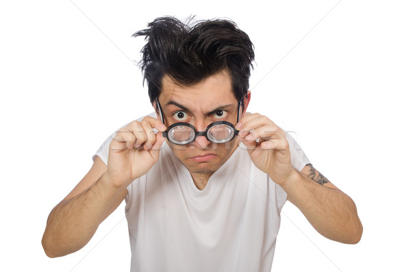 Stock photo: Funny man suffering from mental disorder