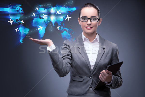 Businesswoman in air travel concept Stock photo © Elnur
