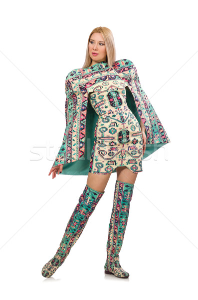 Model wearing dress with Azerbaijani carpet elements isolated on Stock photo © Elnur