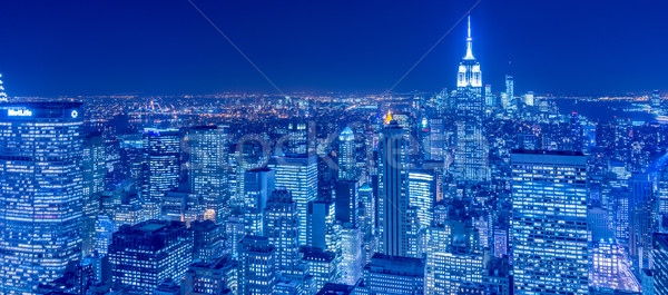 Stock photo: View of New York Manhattan during sunset hours