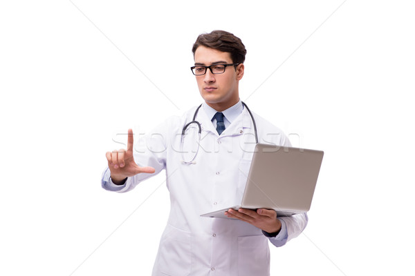 Orvos laptop izolált fehér orvosi technológia Stock fotó © Elnur