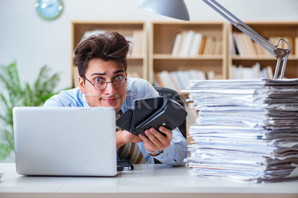 Funny accountant bookkeeper working in the office Stock photo © Elnur