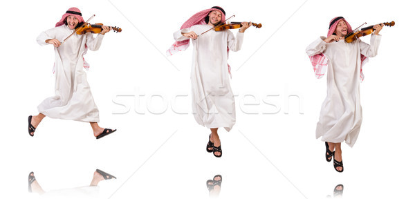 The arab man playing violing on white Stock photo © Elnur