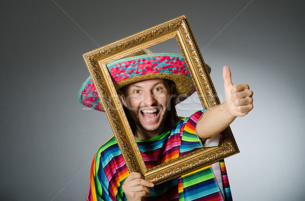 Drôle homme sombrero cadre photo fête heureux [[stock_photo]] © Elnur