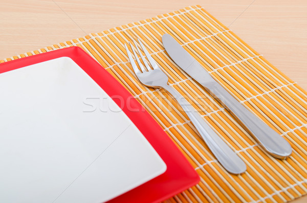 Table setting with knife and fork Stock photo © Elnur