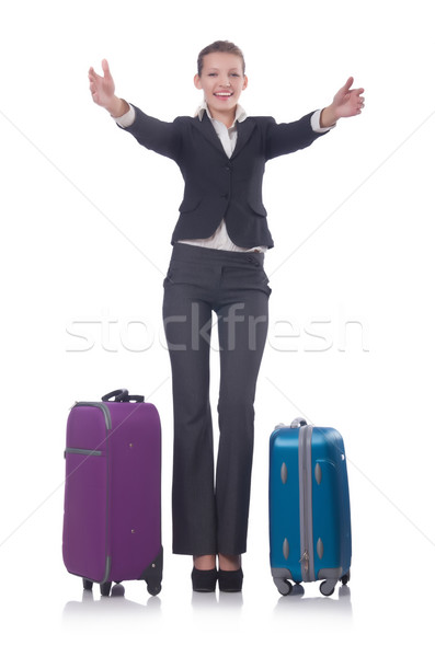 Businesswoman travelling isolated on white Stock photo © Elnur