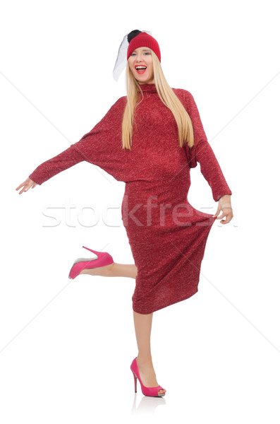 Stock foto: Ziemlich · ruby · Kleid · isoliert · weiß