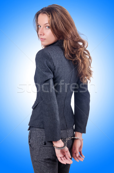 Сток-фото: женщины · деловая · женщина · наручники · белый · бизнеса · служба