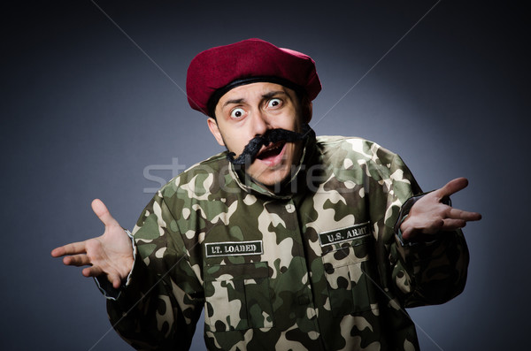 Funny soldier in military concept Stock photo © Elnur