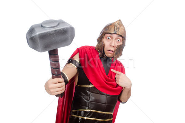 Gladiator with hammer isolated on white Stock photo © Elnur