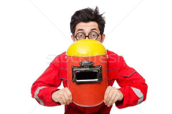 Funny welder isolated on white Stock photo © Elnur