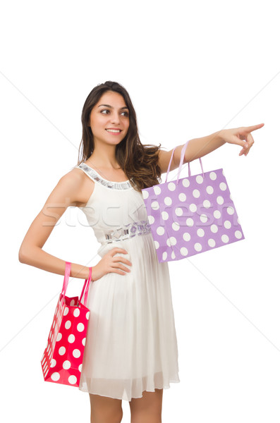 Woman in shopping concept isolated on white Stock photo © Elnur