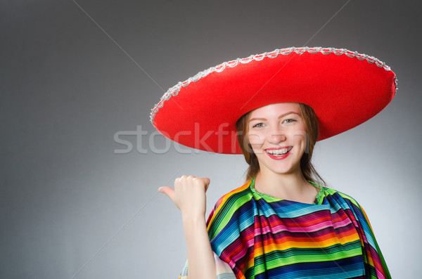 Stock foto: Mädchen · mexican · lebendig · grau · Frau · glücklich