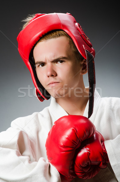 Grappig bokser donkere hand achtergrond vak Stockfoto © Elnur