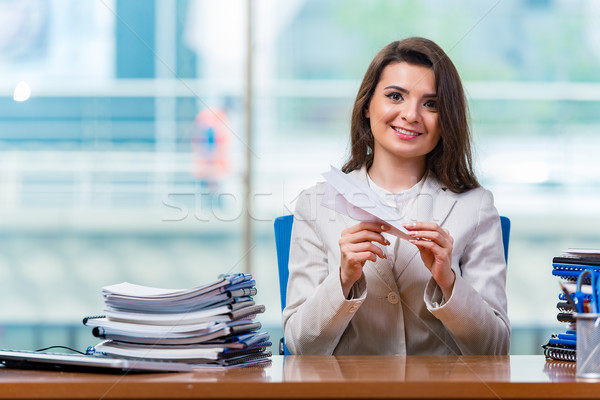 Mujer de negocios sesión feliz trabajo estudiante Foto stock © Elnur