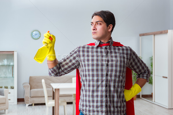 Super hero cleaner working at home Stock photo © Elnur