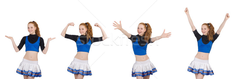 Cheerleader isolé blanche école heureux sport [[stock_photo]] © Elnur