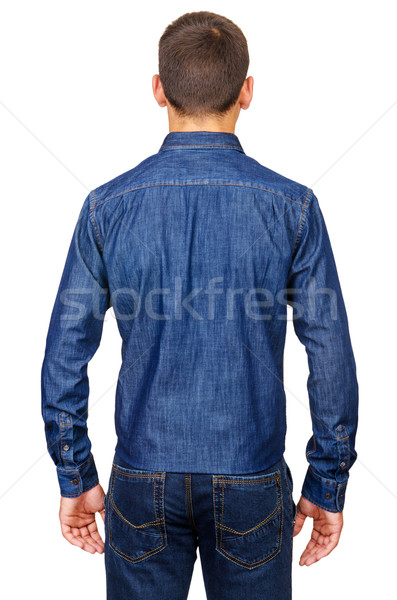 Stock photo: Male model with shirt isolated on white