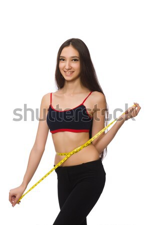 Young girl with centimeter in dieting concept Stock photo © Elnur