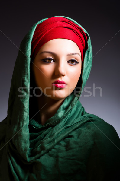 Stock photo: Muslim woman with headscarf in fashion concept