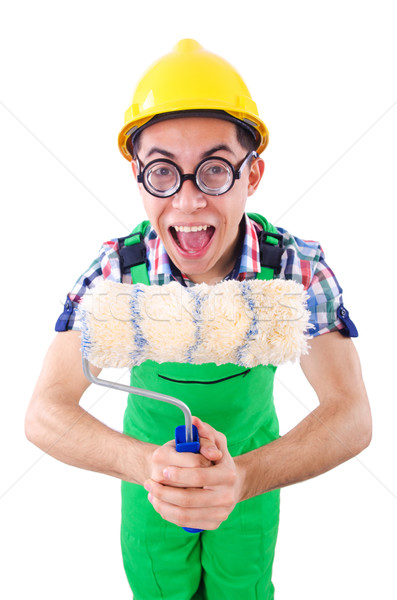 Stock photo: Funny painter isolated on white