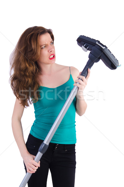 Stockfoto: Vrouw · huishouding · home · huis · gelukkig · werk