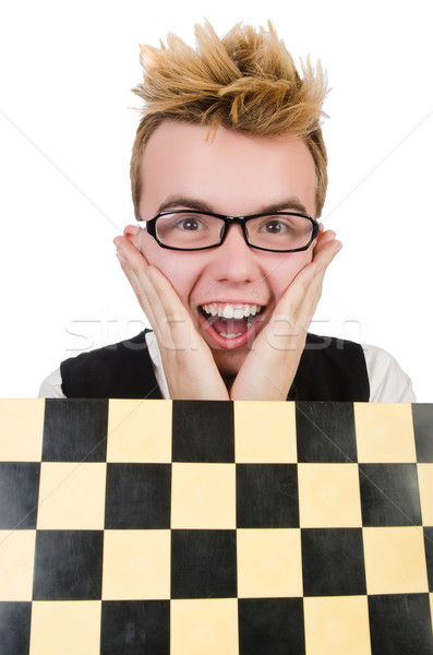 Funny chess player isolated on white Stock photo © Elnur