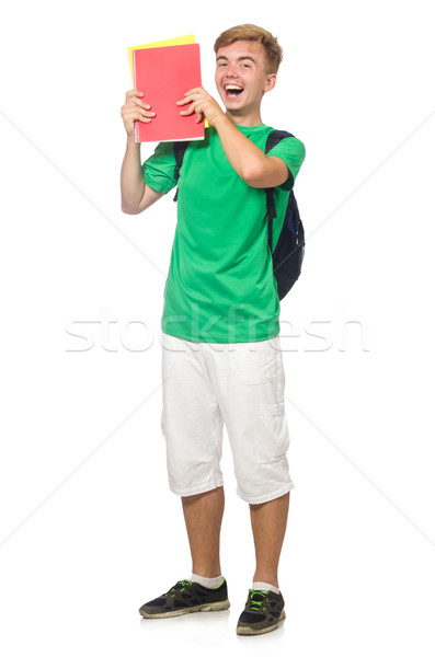 Student with textbooks isolated on the white Stock photo © Elnur