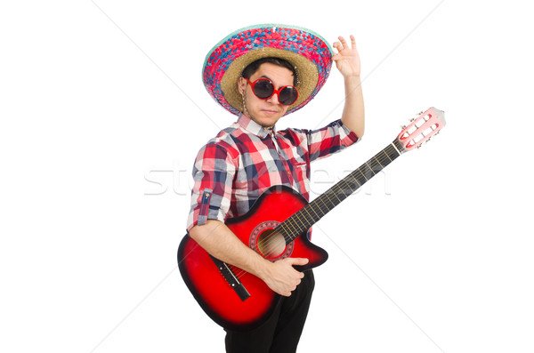 Funny mexican Sombrero Musik Party Gitarre Stock foto © Elnur