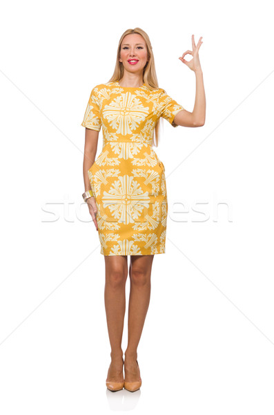 Woman giving thumbs up isolated on white Stock photo © Elnur