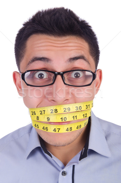Man with centimeter in dieting concept Stock photo © Elnur