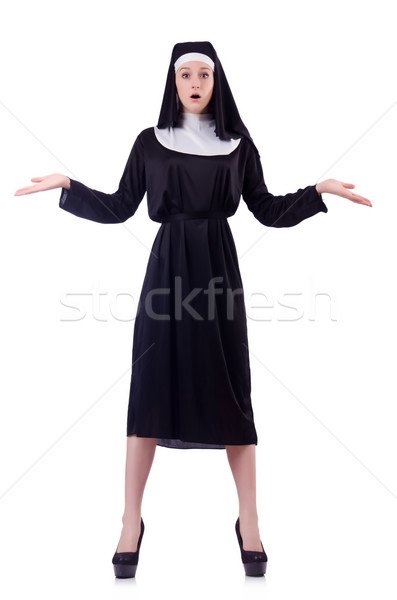 Nun isolated on the white background Stock photo © Elnur