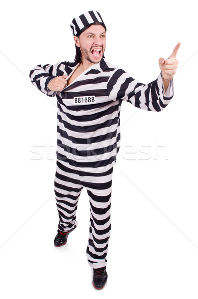 Stock photo: Prison inmate isolated on the white background