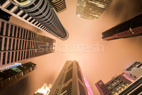 Stockfoto: Singapore · nacht · business · hemel · zonsondergang · licht